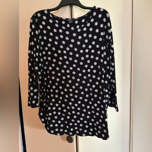 Premise Studio Black and White Polka Dot Women's Top